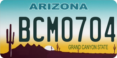 AZ license plate BCM0704