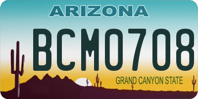 AZ license plate BCM0708