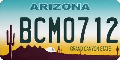 AZ license plate BCM0712