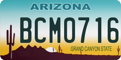 AZ license plate BCM0716