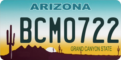 AZ license plate BCM0722