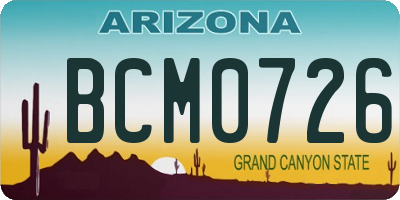 AZ license plate BCM0726