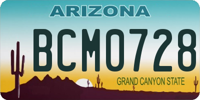 AZ license plate BCM0728