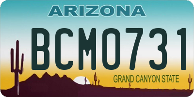 AZ license plate BCM0731