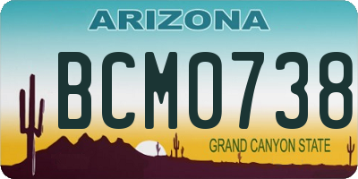 AZ license plate BCM0738