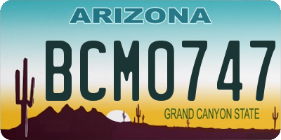 AZ license plate BCM0747