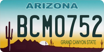 AZ license plate BCM0752