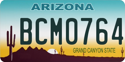 AZ license plate BCM0764