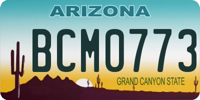 AZ license plate BCM0773