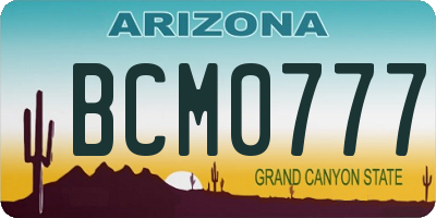 AZ license plate BCM0777