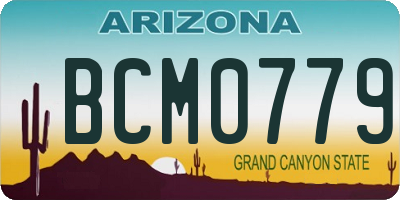 AZ license plate BCM0779