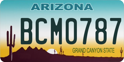 AZ license plate BCM0787