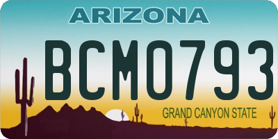 AZ license plate BCM0793