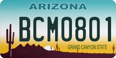 AZ license plate BCM0801