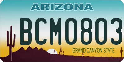 AZ license plate BCM0803