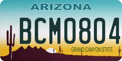 AZ license plate BCM0804