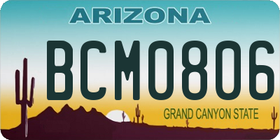 AZ license plate BCM0806