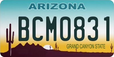 AZ license plate BCM0831