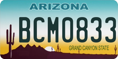 AZ license plate BCM0833