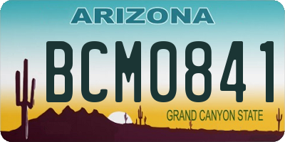 AZ license plate BCM0841