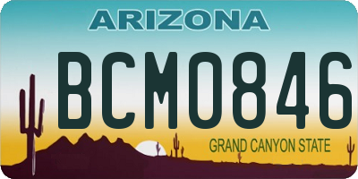 AZ license plate BCM0846