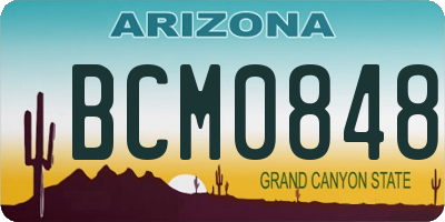 AZ license plate BCM0848