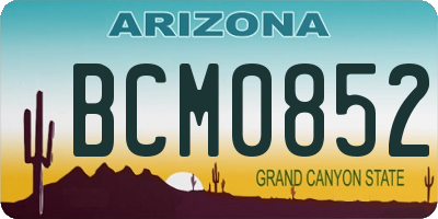 AZ license plate BCM0852