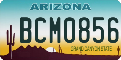 AZ license plate BCM0856