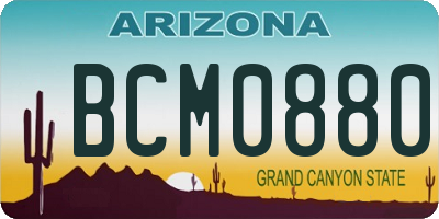 AZ license plate BCM0880