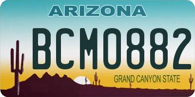 AZ license plate BCM0882