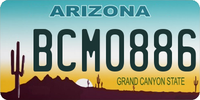 AZ license plate BCM0886