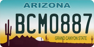 AZ license plate BCM0887