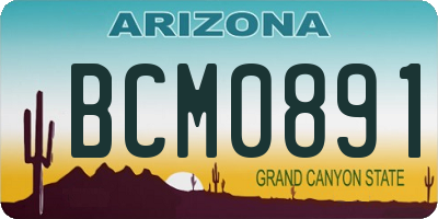 AZ license plate BCM0891