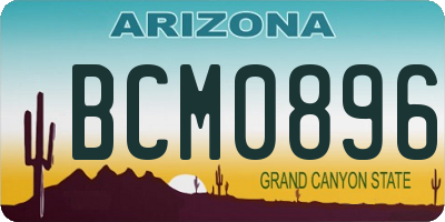 AZ license plate BCM0896