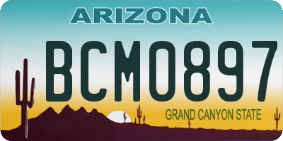 AZ license plate BCM0897