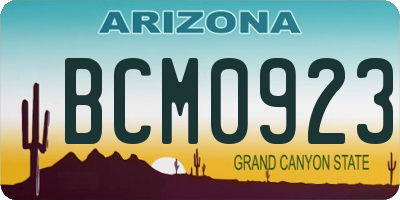 AZ license plate BCM0923