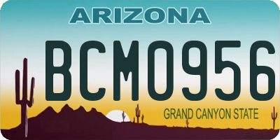 AZ license plate BCM0956