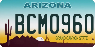 AZ license plate BCM0960