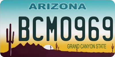 AZ license plate BCM0969