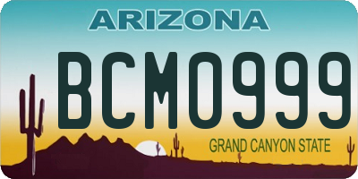 AZ license plate BCM0999