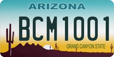 AZ license plate BCM1001