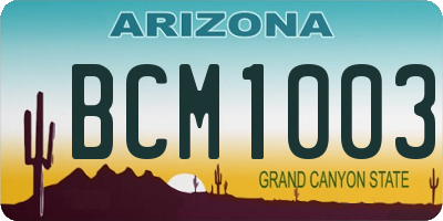 AZ license plate BCM1003