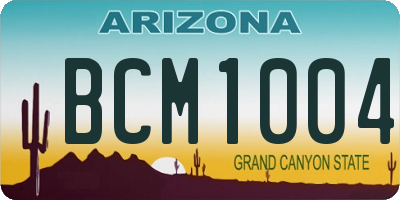 AZ license plate BCM1004