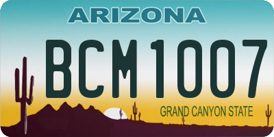 AZ license plate BCM1007