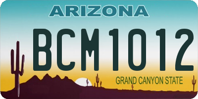 AZ license plate BCM1012