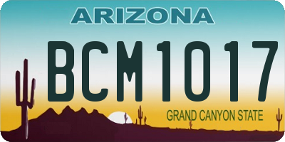 AZ license plate BCM1017