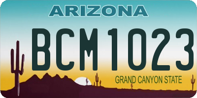 AZ license plate BCM1023