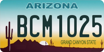 AZ license plate BCM1025