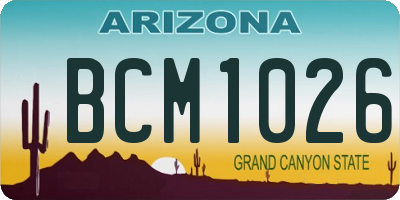 AZ license plate BCM1026