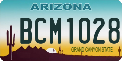 AZ license plate BCM1028